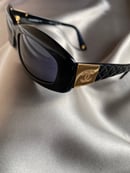 Image 3 of Chanel Black 90’s Quilted Sunglasses  