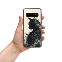 Image 4 of Black Cat On Ivory Clear Case for Samsung®