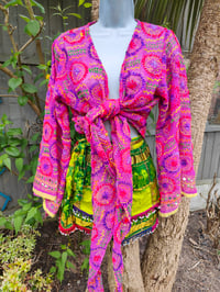 Image 2 of Boho slip skirt lime yellow green