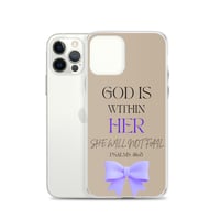Image 2 of Psalm 46:5 God is Within Her She Will Not Fail Brown & Purple Case