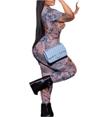 Image 2 of See Through Stretch Jumpsuit
