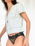 Aggy Blouse Blue Grid  Image 3