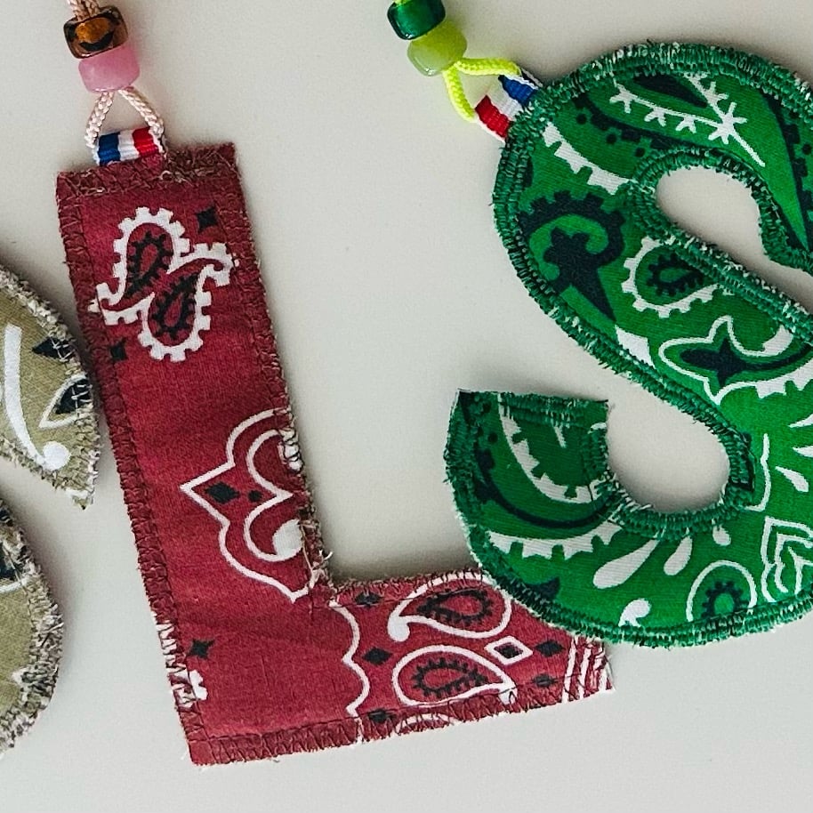 Image of Bandana letter tag
