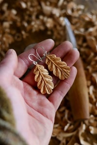 Image 5 of . Oak Leaf Earrings .