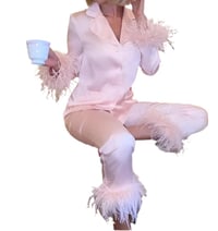 Image 4 of Elegant Fur Blazer And Pants Set