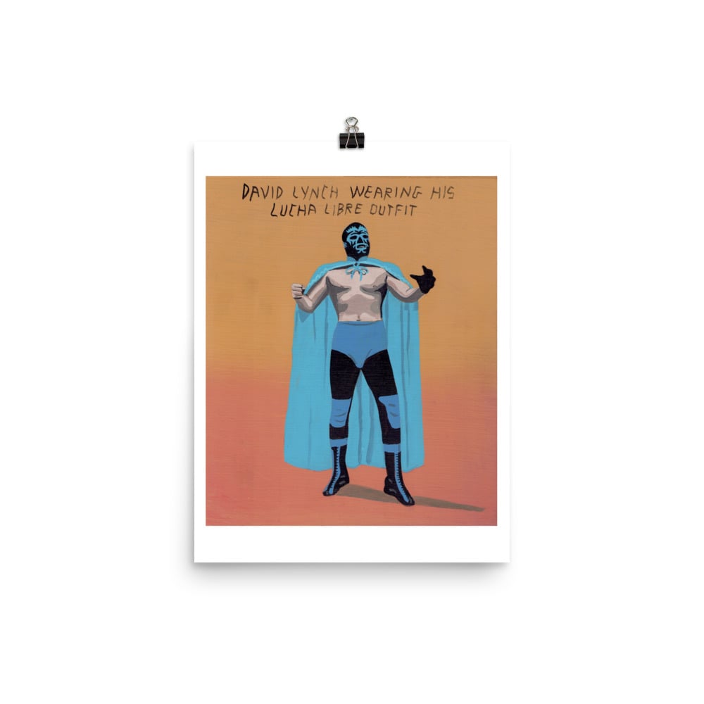 Image of DAVID WEARING HIS LUCHA LIBRE OUTFIT POSTER