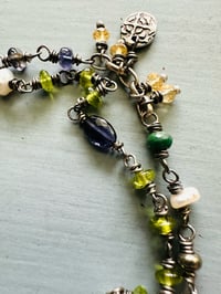 Image 14 of peridot and emerald double strand charm bracelet