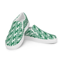 Image 2 of Marlowe Ink Men’s Green X slip-on canvas shoes