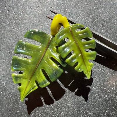 Image of Jungle Sparkle Double Monstera Leaf Pendant