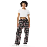 Image 3 of Vintage Rose All-over print unisex wide-leg pants