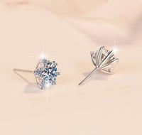 Image 3 of CT Moissanite Star Sterling Silver Stud Earrings