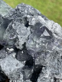 Image 18 of Transparent Phantom Fluorite On Druzy Quartz Matrix  #1803