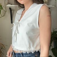 Image 3 of White Tie-Up Vest