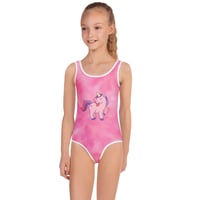 Image 1 of All-Over Print Kids Swimsuit Pink