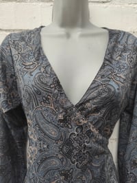 Image 7 of Wrap sari dress med to large black grey 