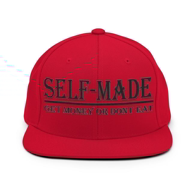 Selfmade Snapback Hat blk writing 