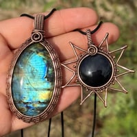 Image 4 of Blue & Purple Rainbow Obsidian Starburst 🖤💥☀️