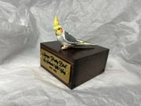 Image 5 of Custom Engraved Cockatiel Bird Mini Keepsake Urn Handpainted To Your Photo Pet Portrait