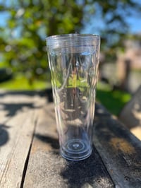 Image 1 of 24oz Clear Acrylic DoubleWall Pre-Drilled Tumbler 