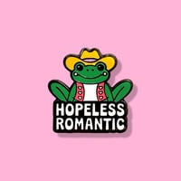 Hopeless Romantic Cowboy Frog Enamel Pin