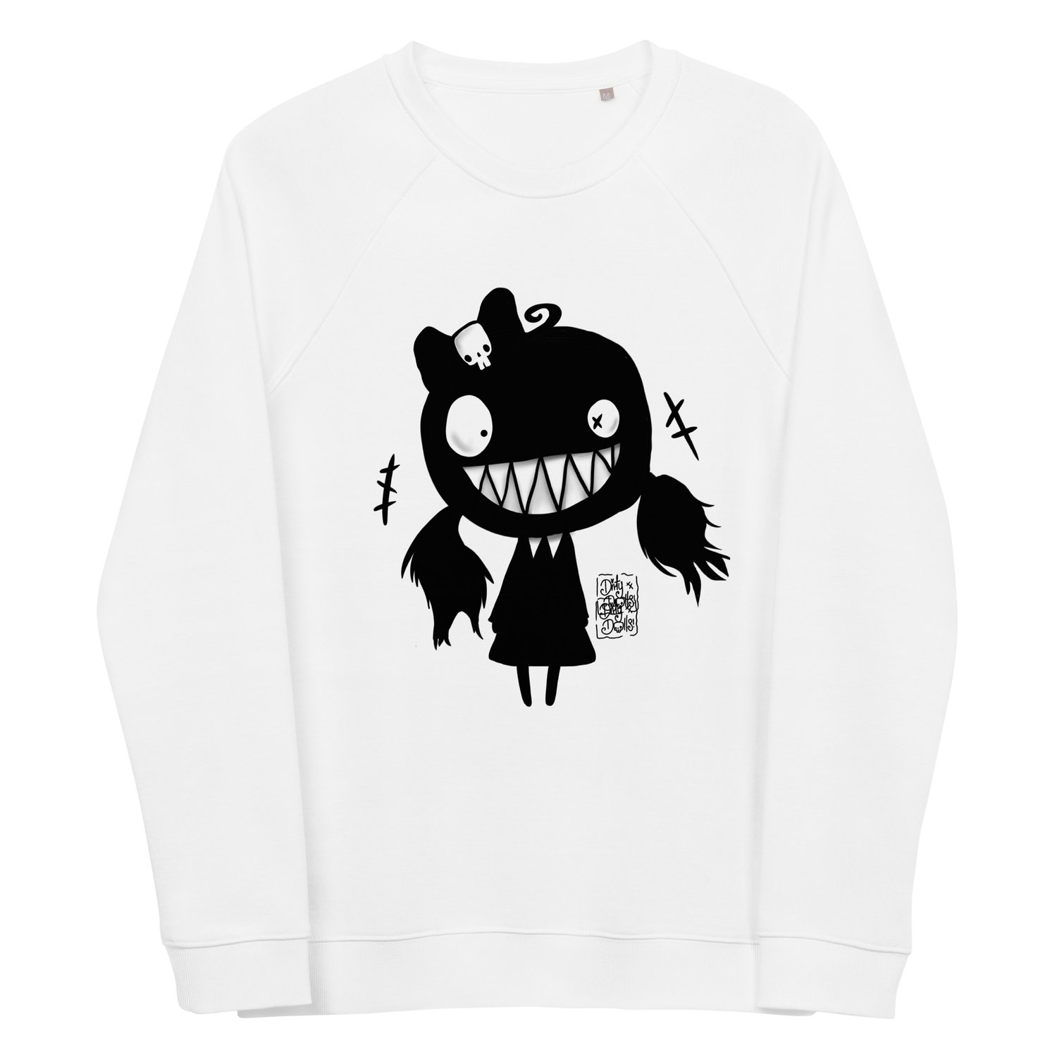 Smile!!Unisex organic raglan sweatshirt