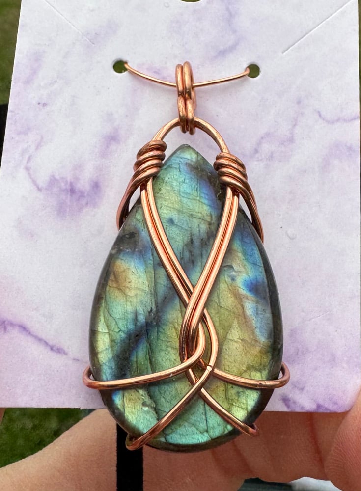 Image of Wire Wrapped Labradorite Pendant 