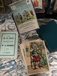 Image 2 of Grand jeu de Melle Lenormand, 52 cartes, complet, de 1890!! avec sa boite bleue, Rare!