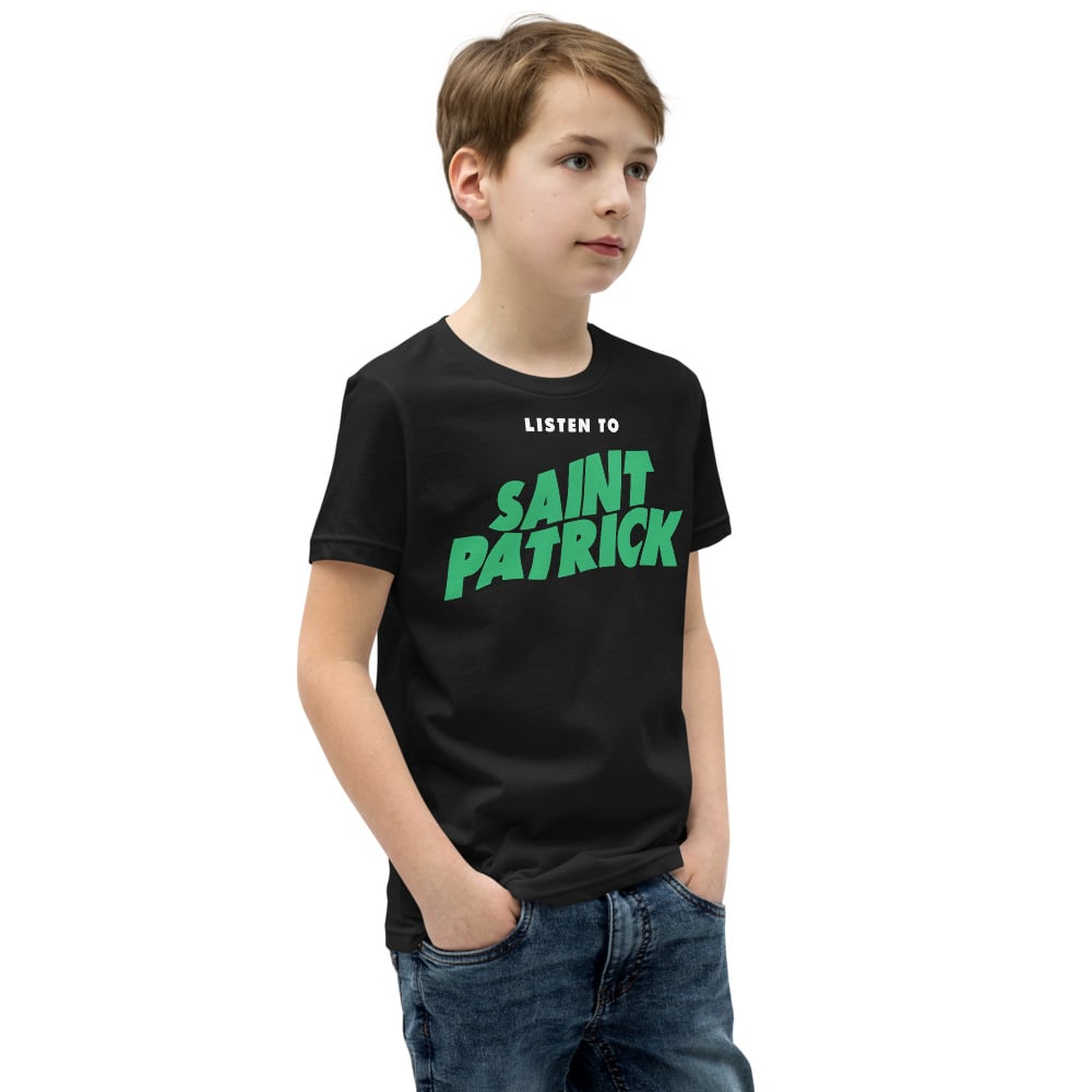 Image of Listen To Saint Patrick Youth Boys Black T-Shirt