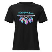 Image 3 of Women's Relaxed T-Shirt, Follow Your Arrow, Western, Boho, Feathers Tee
