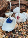 Sterling Silver Wrapped Red Seaglass Necklace 