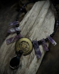 Amethyst & Obsidian necklace 
