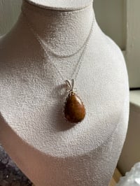 Image 4 of Silver Ocean Jasper Teardrop Crystal Necklace