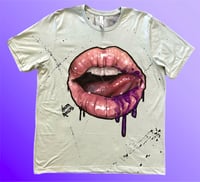 Image 1 of “PURPLE PEOPLE EATER” CUSTOM PAINTED T-SHIRT XL