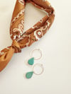 TURQUOISE DROP HOOPS (gold or silver)