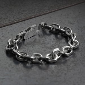 Image of DRILLING LAB - Anonymous Chain Bracelet (Matte Sliver)