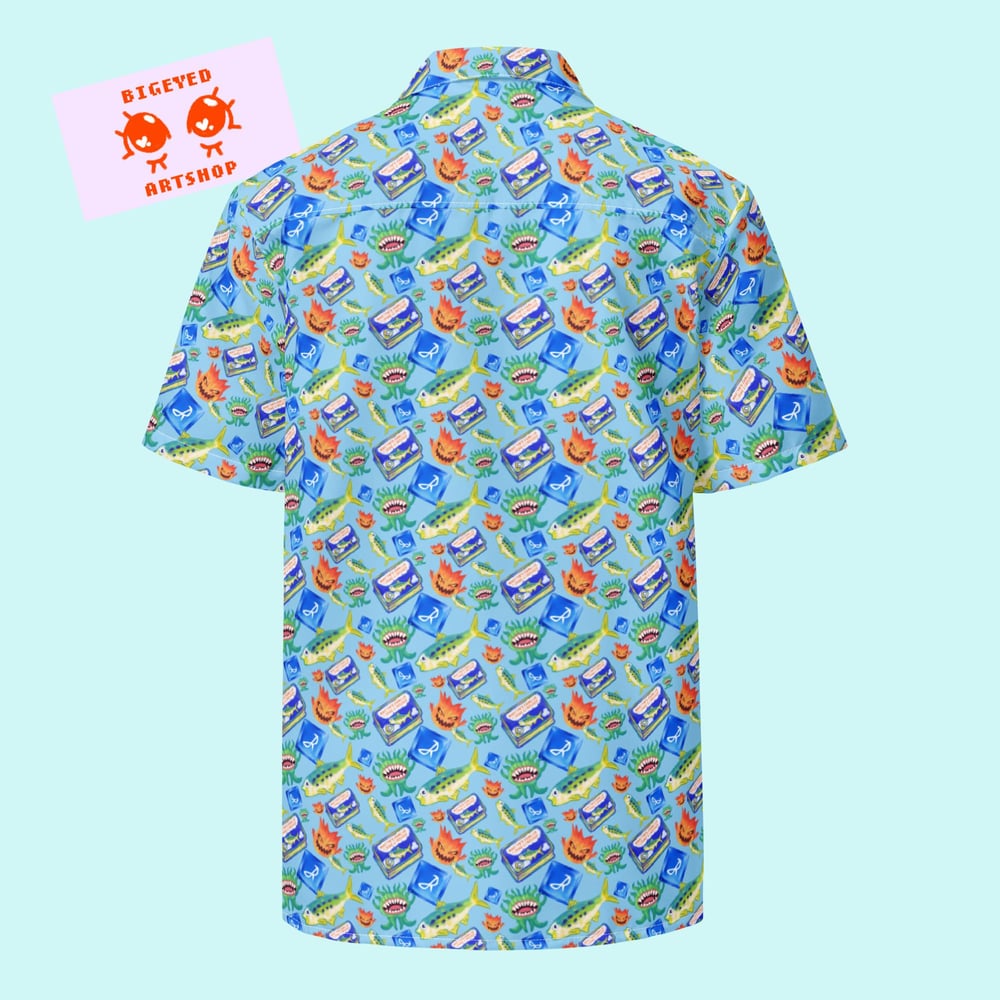 Image of Canned Blue Mage Button Up Shirt (FFXIV)
