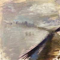 Image 1 of Original Fine Art Oil Painting By Sarah Griffin Thibodeaux “Gray Day on the Mississippi”