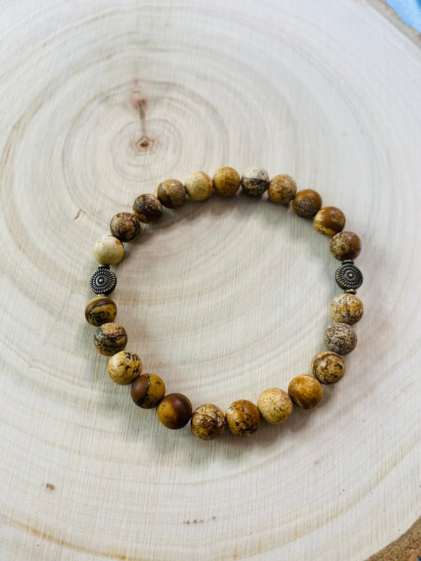 Image of 8mm Picture Jasper Bracelet 