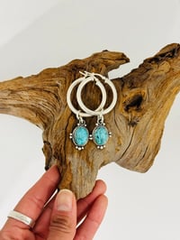 Image 1 of Turquoise hoops 