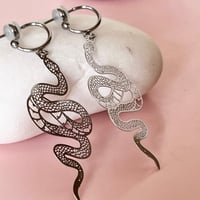 Image 3 of Midi Snake Stainless Half Hoops