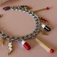 Image 3 of One of a kind Charm Bracelet - match sticks, happy pills, lightning bolts