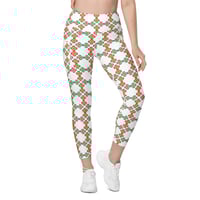 Image 1 of 60's Design Bold Colors, Orange And Green Leggings with pockets