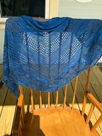 Image 1 of Bluewater Lace — Silk & Linen Hand-Knit Shawl