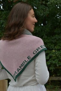 Image 2 of Bramble Green Lambswool Shawl - Made in Scotland