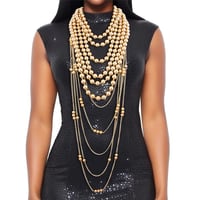 Image 1 of GOLD PEARL NECKLACE SET