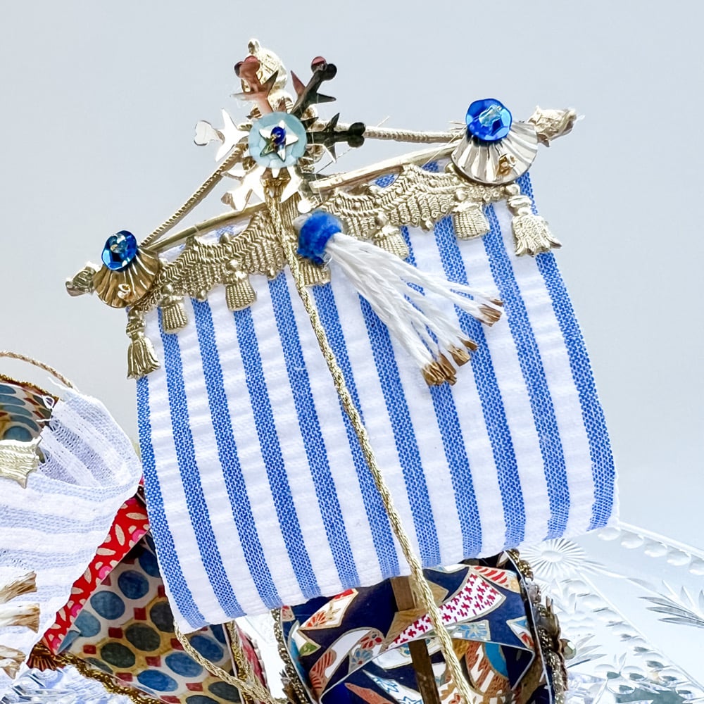 Image of Ship of Dreams- Blue & White Sails