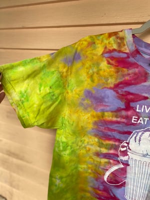 Image of LARGE Live Fast Eat Trash Tie Dye Shirt 1