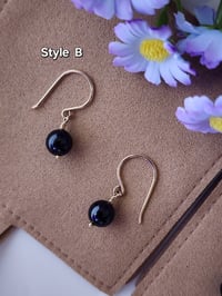 Image 2 of Minimalist Black Tourmaline Earrings