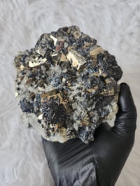 Image 5 of 2.6lb Pyrite with Galena & Quartz Crystal Specimen 