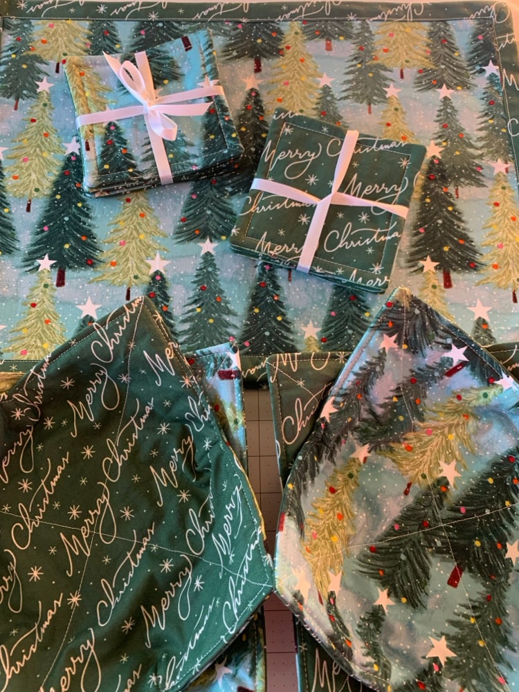 Image of 🎁 Set of 2 “Cozy Pines” Fabric Bowls
